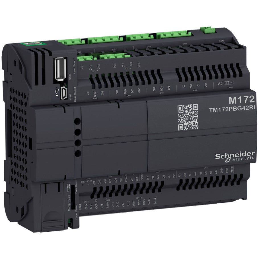 Modicon M171/M172 Series Programmable Controller, 42-Input/Output, 24V ac/dc, Isolated, 110 H x 144 W x 60.5 D mm