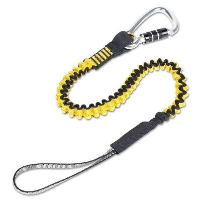 Python Safety Hook2Loop Bungee Tether, 31"-52", Carabiner, 35 lb Cap, Yellow