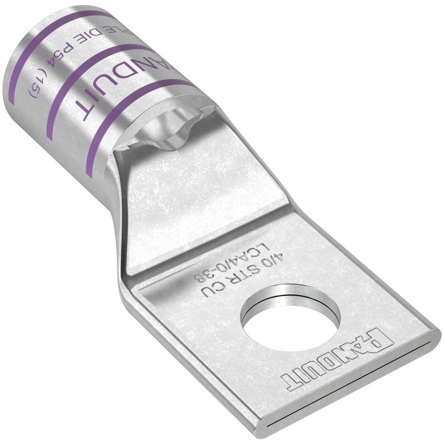 One-Hole Standard Barrel Lug with Inspection Window, 3/8 in., 4/0 AWG