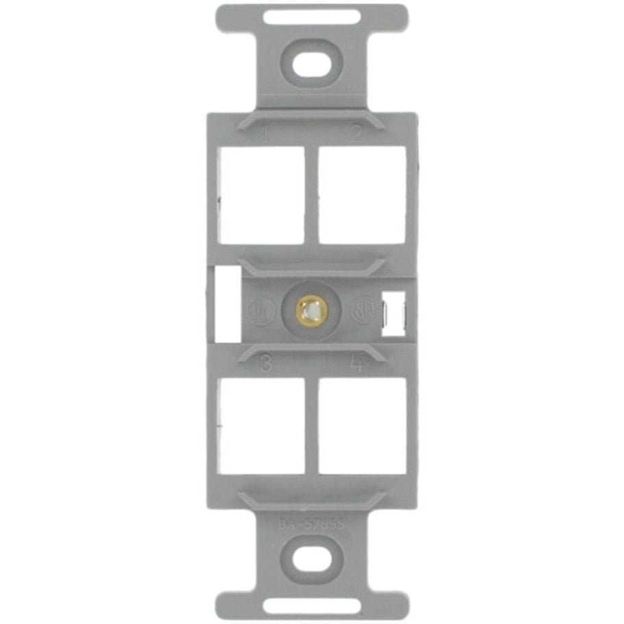 QuickPort Decora Type 106 Duplex Insert, 4-Port, Gray