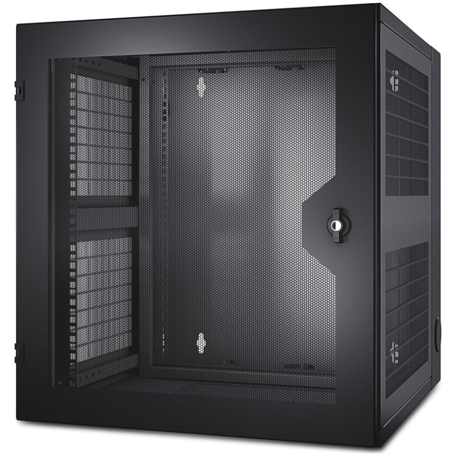 NetShelter WX Network Cabinet, Wall-Mount, Black, 13 RU, Vented Door