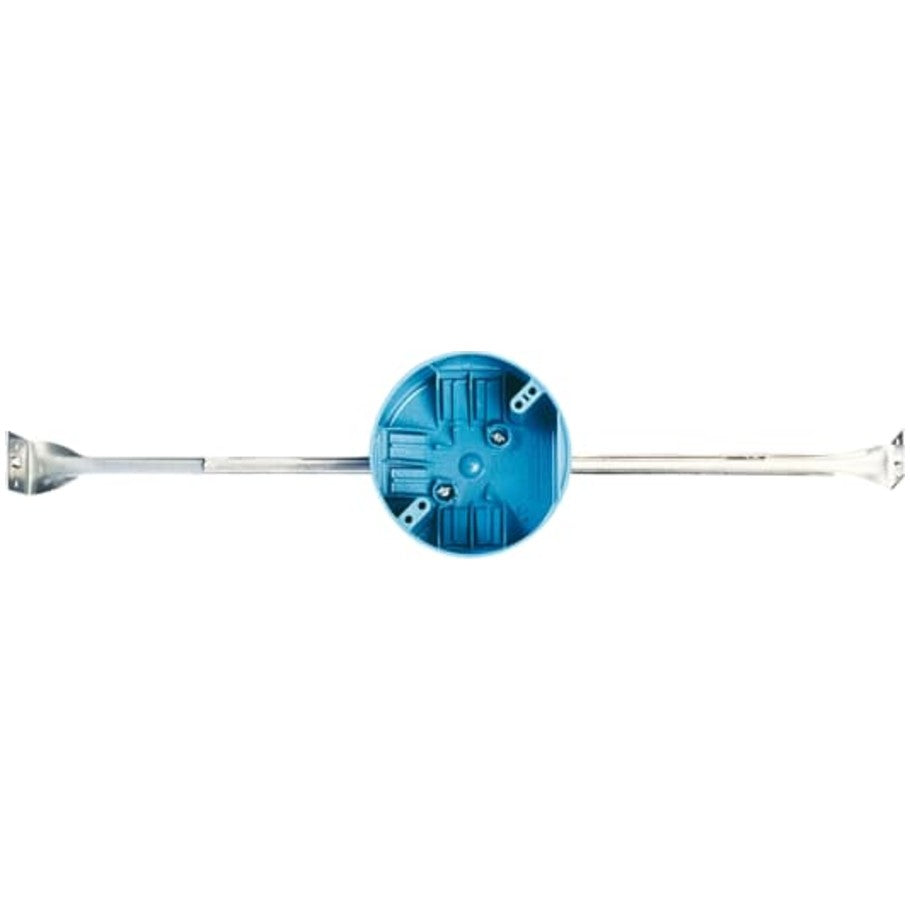 Carlon Ceiling Box, 14.38 to 22.5 in. Adjustable Bar Hanger, Polycarbonate, Blue, 4 in. Diameter