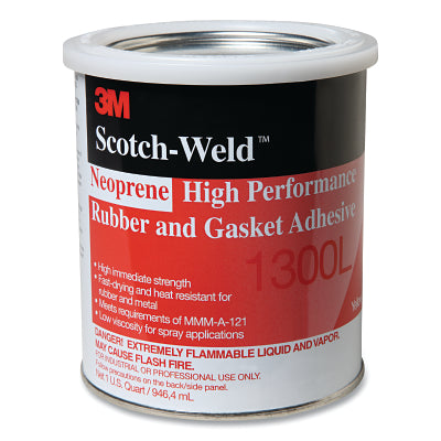 3M 021200-19927 Neoprene High Performance Rubber and Gasket Adhesive, Yellow, 1 Quart Can