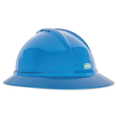 V-Gard 500 Vented Protective Hats, 4 Point Fas-Trac III, Vented, Blue