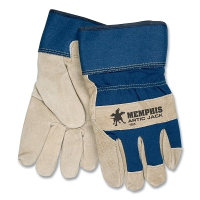 Safety Artic Jack Split Pigskin Work Gloves, 1955, Thermosock Lining, 2.5 in Safety Cuff, X-Large, Blue/Gray