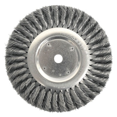 Standard Twist Knot Wire Wheel, 8 in D x 5/8 in W, .0118 in Stainless Steel