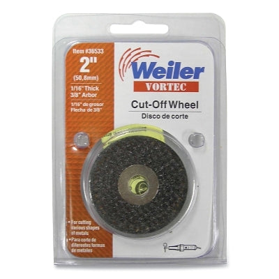 Vortec Pro Cut-off Wheel, 2 in dia, 1/16 in Thick, 3/8 in Arbor, 60 Grit, Aluminum Oxide