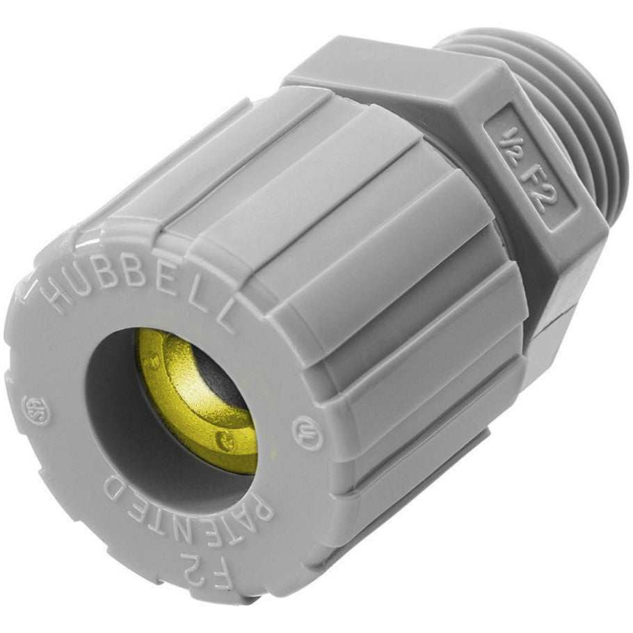 Kellems Corrosion Resistant Cord Connector, Nylon, Straight, Liquid Tight, 1 in., 0.630 to 0.750 in., Gray