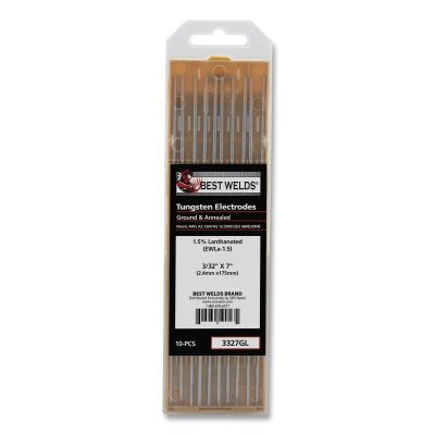 1.5%anthanated Tungsten Electrode, 3/32 in x 7 in, 10 PK
