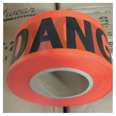 Economy Barrier Tape, 3 in x 1000 ft, Red, Danger