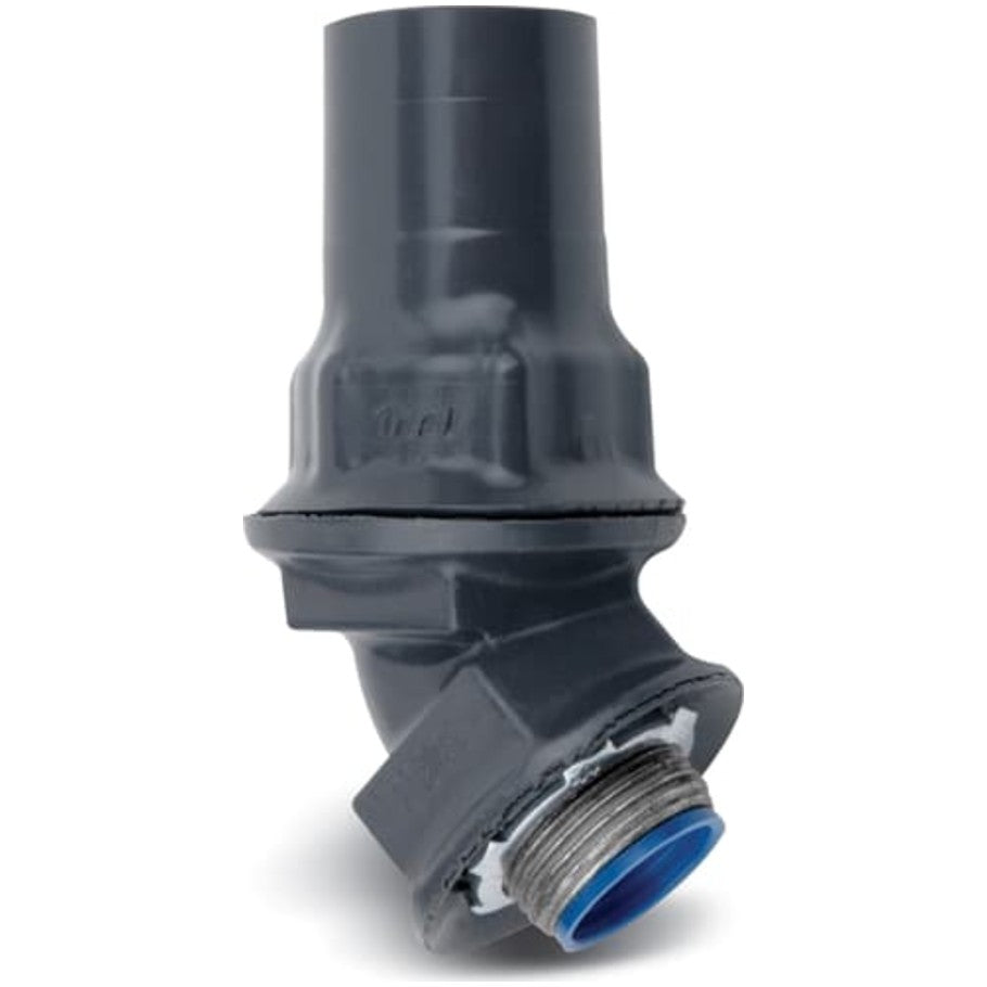 Ocal Connector, PVC-Coated Steel, 45  176;, Liquidtight Conduit, 3/4 in.