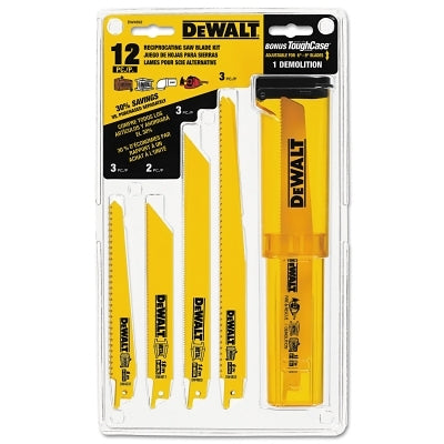 Reciprocating Blade Sets, Wood/Metal, 12 pc with Case