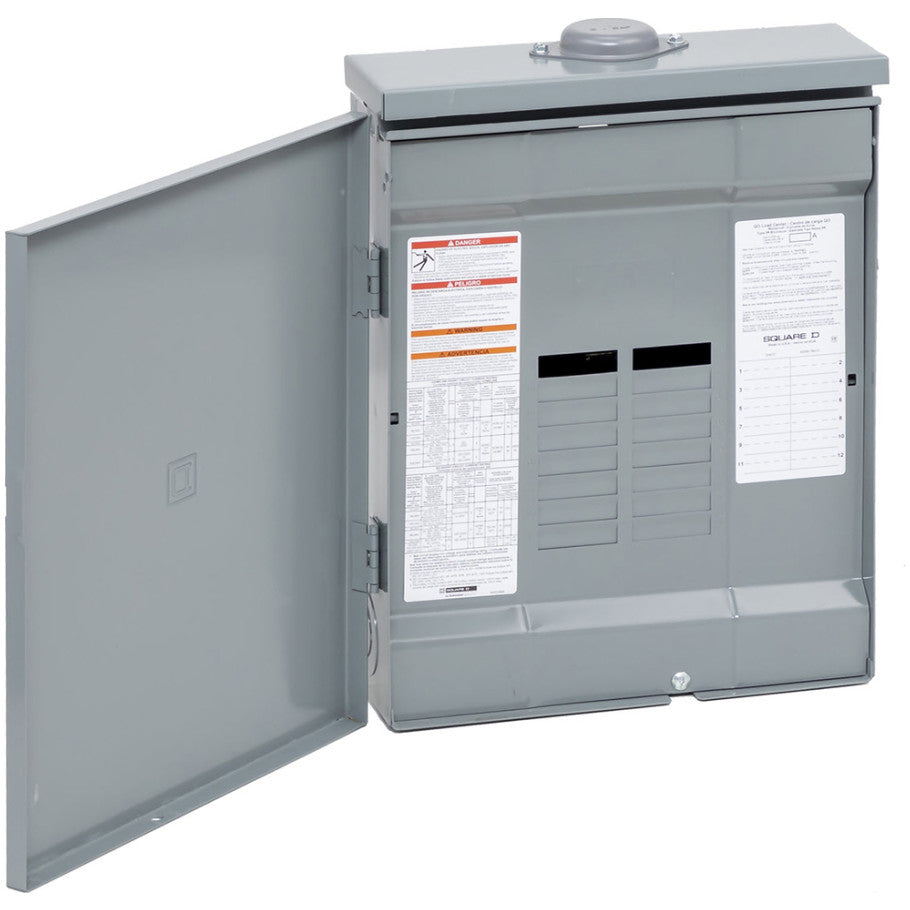 QO Load Center, PLug-On Neutral, Main Lug, NEMA 3R, 125A, 1-Phase, 12 Space, Groundbar