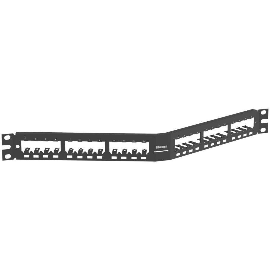 Mini-Com Angled All Metal Shielded Modular Empty Patch Panels, 24-Port