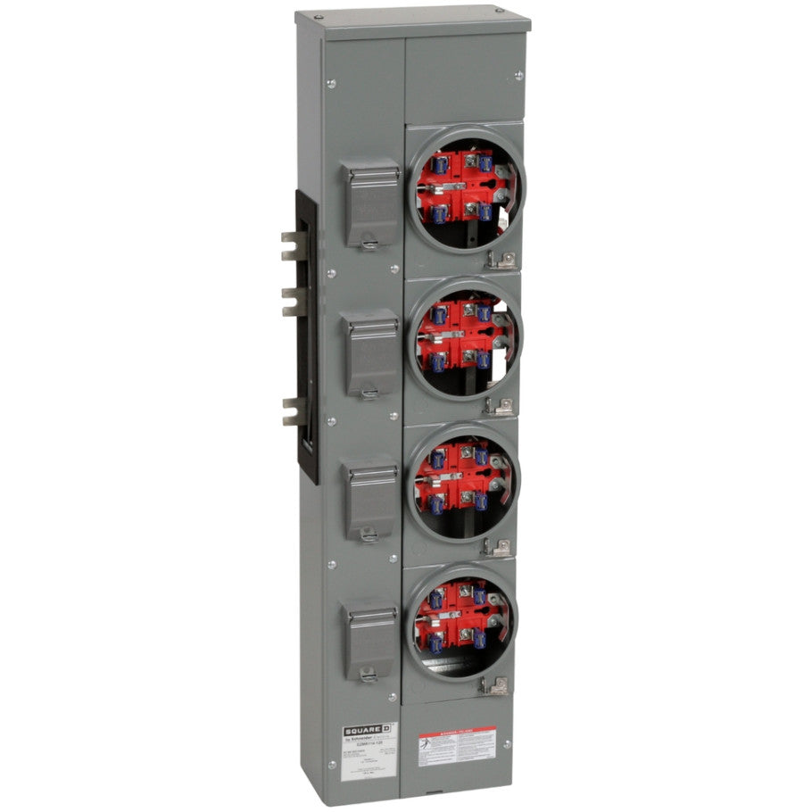 EZ Meter Pak EZMR Residential Branch Unit, 5 Jaw Ringless Socket Without Bypass, 125A, 1 Phase IN