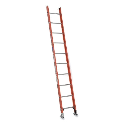 Fiberglass D-Rung Straight Ladder, D6210-1, Type IA, 10 ft L, 13 ft Reach, 19 in W, 300 lb Load Capacity, Orange