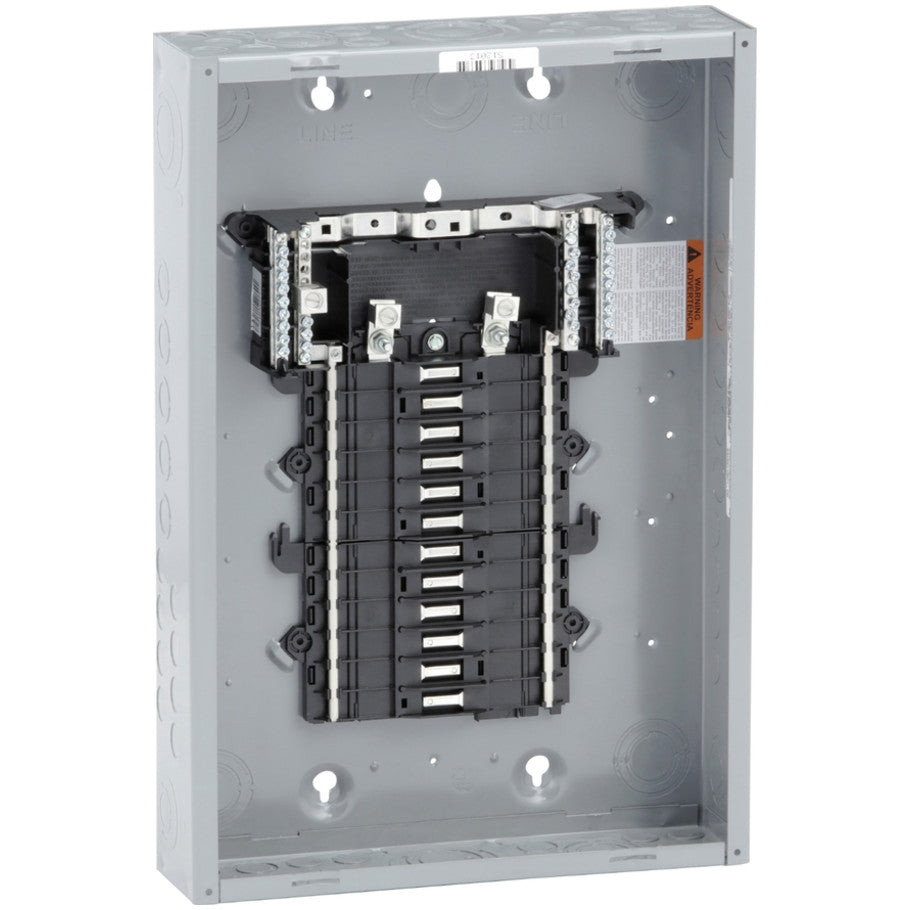 QO 125A 1 Phase 24 Space PLug On Neutral Main Lug Load Center With Ground Bar, 24 1 Pole