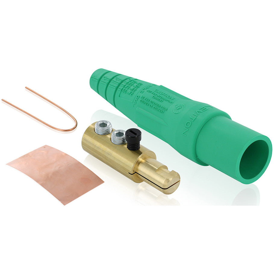 Single Pole Cam-Type Connector, Male, 400A, 600 V AC/DC, 2/0 to 4/0 AWG, Green