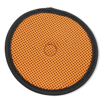 Hard Hat Replacement Top Pad, 4 in W x 4 in L, Polyester, Hook-and-Loop, Black/Orange