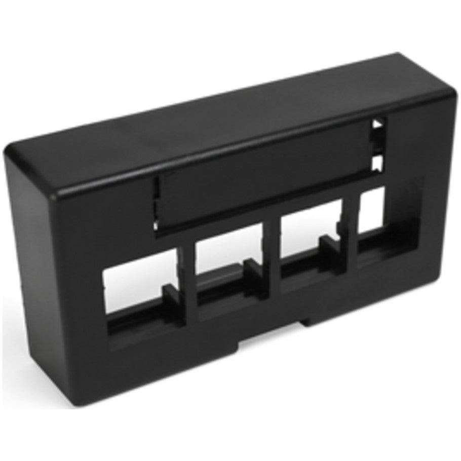 QuickPort Modular Furniture Faceplate with Extended Depth, 4-Port, Black