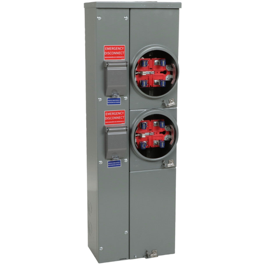 Meter-Pak MP Ringless-Type 125A 2-Position 5-Jaw Meter Center With No Bypass For QO Circuit Breakers