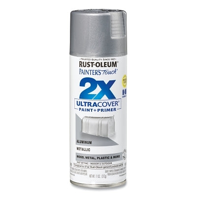 Painter's Touch Ultra Cover 2x Spray, 12 oz, Aluminum, Gloss Finish