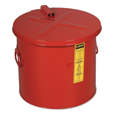 Dip Tank for Cleaning Parts, Manual Cover with Fusible Link, 14.25 in H x 15.625 in dia Outer, 8 gal, Steel, Red