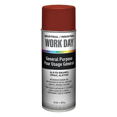 Industrial Work Day Enamel Paint, 10 oz, Aerosol Can, Red Primer