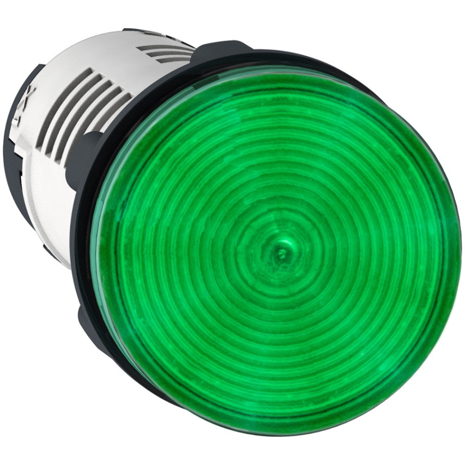 Harmony XB7 Pushbutton Pilot Light, Integral LED, Green Lens, 24V Power Supply
