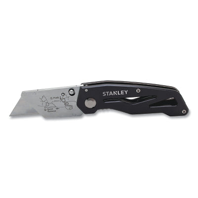Folding Fixed Utility Knife, 5-3/4 in, Steel, Aluminum, Gray/Black