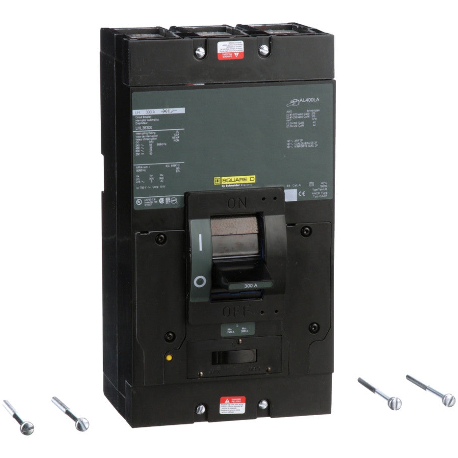 Circuit breaker, LH, 300A, 3 pole, 600VAC, 25kA, 250VDC, 50kA, lugs, thermal magnetic