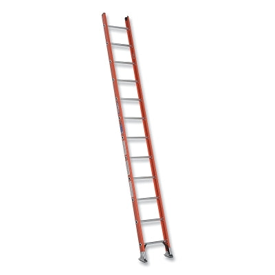 Fiberglass D-Rung Straight Ladder, D6212-1, Type IA, 12 ft L, 15 ft Reach, 19 in W, 300 lb Load Capacity, Orange