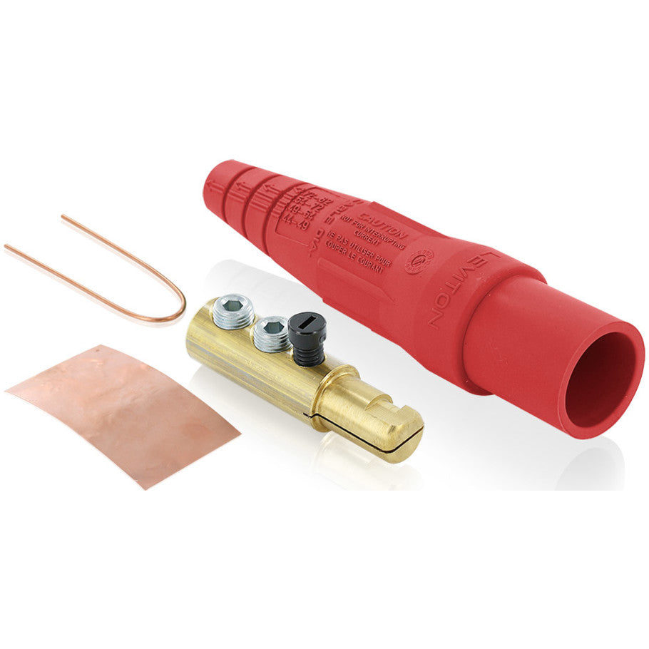 Single Pole Cam-Type Connector, Male, 190 A, 600 V AC/DC, 6 to 2 AWG, Red
