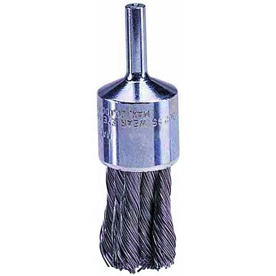Knot Wire End Brush, Steel Bristles, 1/2 in Brush dia x 0.0104 in Wire, 20000 RPM, 1 EA/EA