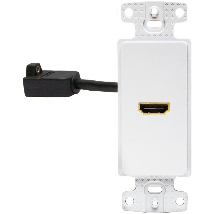 NetSELECT AVIP Series Device Plates, HDMI Decorator Frame, Flush Mount, 1-Port, White