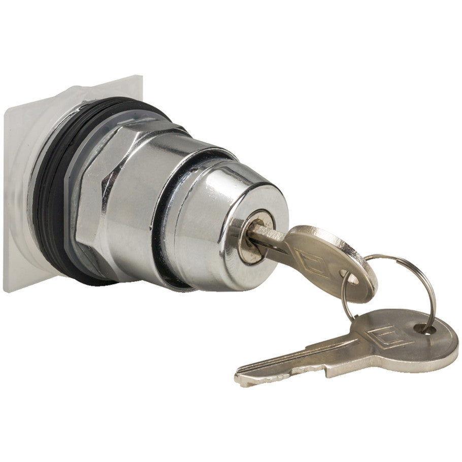 Non-Illuminated 2-Position Selector Switch Key Operated-Left Key Withdrawal with Spring Return