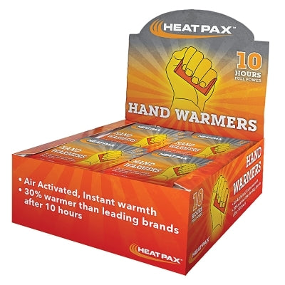 HEAT PAX Hand and Foot Warmer, Hand Warmer, 6.1 in L x 4.84 in W, Orange Woven Pack Inside Metallic Film, 40 PR/BX
