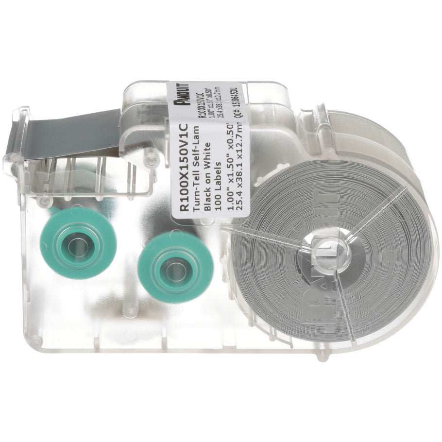 P1 R100X150V1C Turn-Tell, Vinyl, White, 100 Lbls, 1", 0.5" PO H, PK1