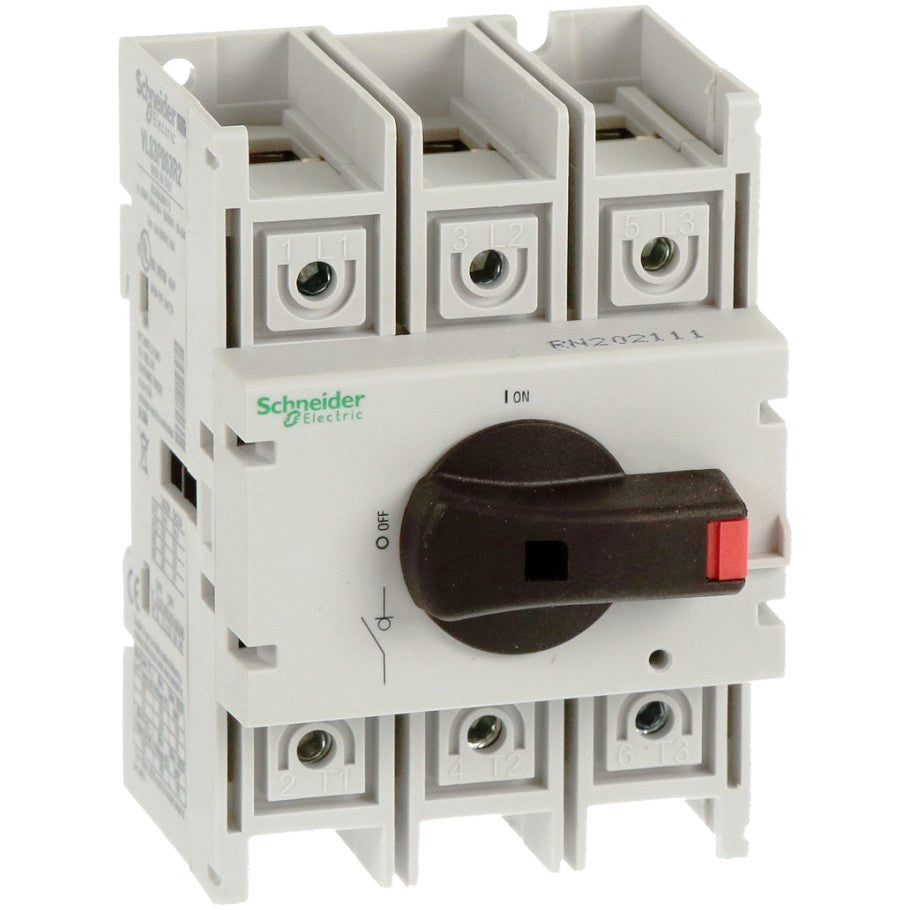 TeSys Vario LS Disconnect Switch, Din Rail Mount, 63 A, Black Handle, 3 P, 3 No, 70mm Wide, 600 V