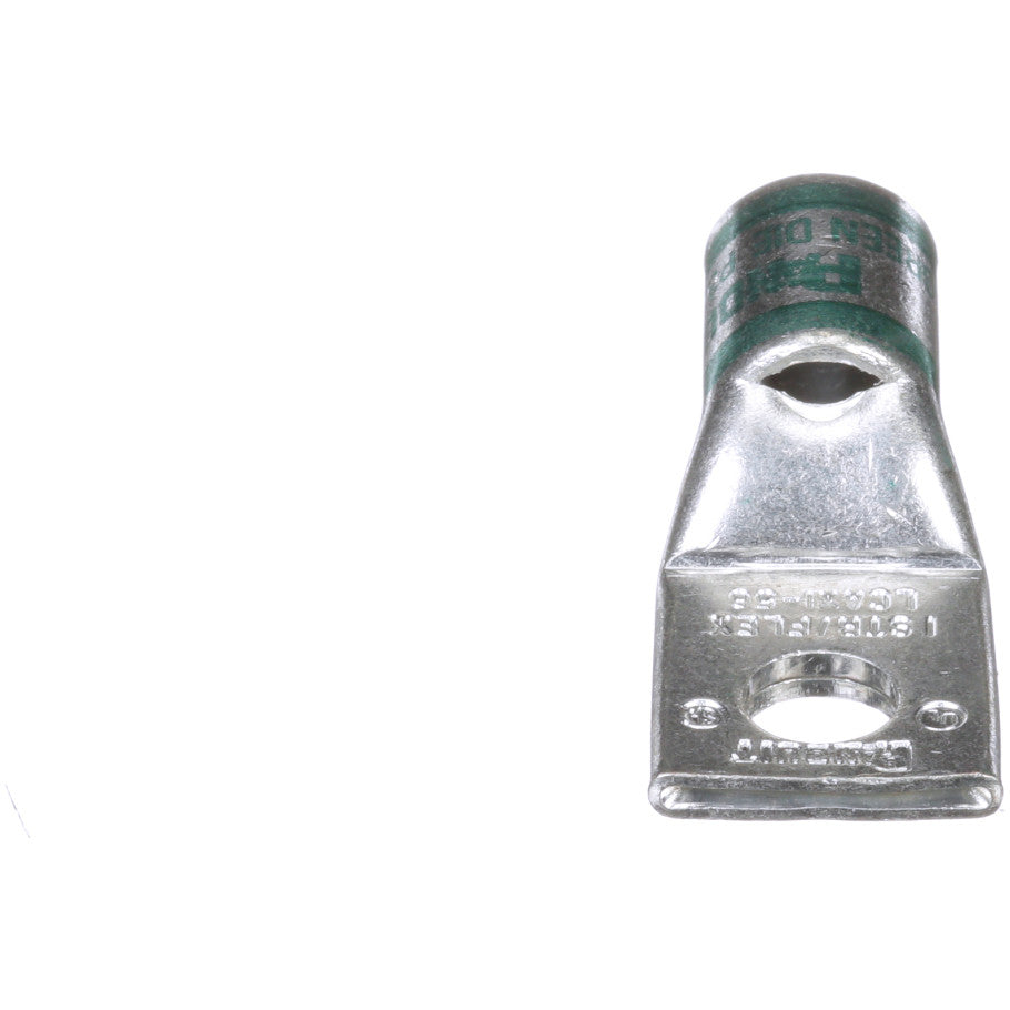 Pan-Lug Compression Connector Lug, Copper, Tin-Plated, 1-Hole, 1 AWG, 5/16 in. Stud, Green, 1.72 in. L