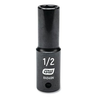 Impact Socket, 1/2 in Drive Size, 1/2 in Opening Size, 6-point, Deep Length