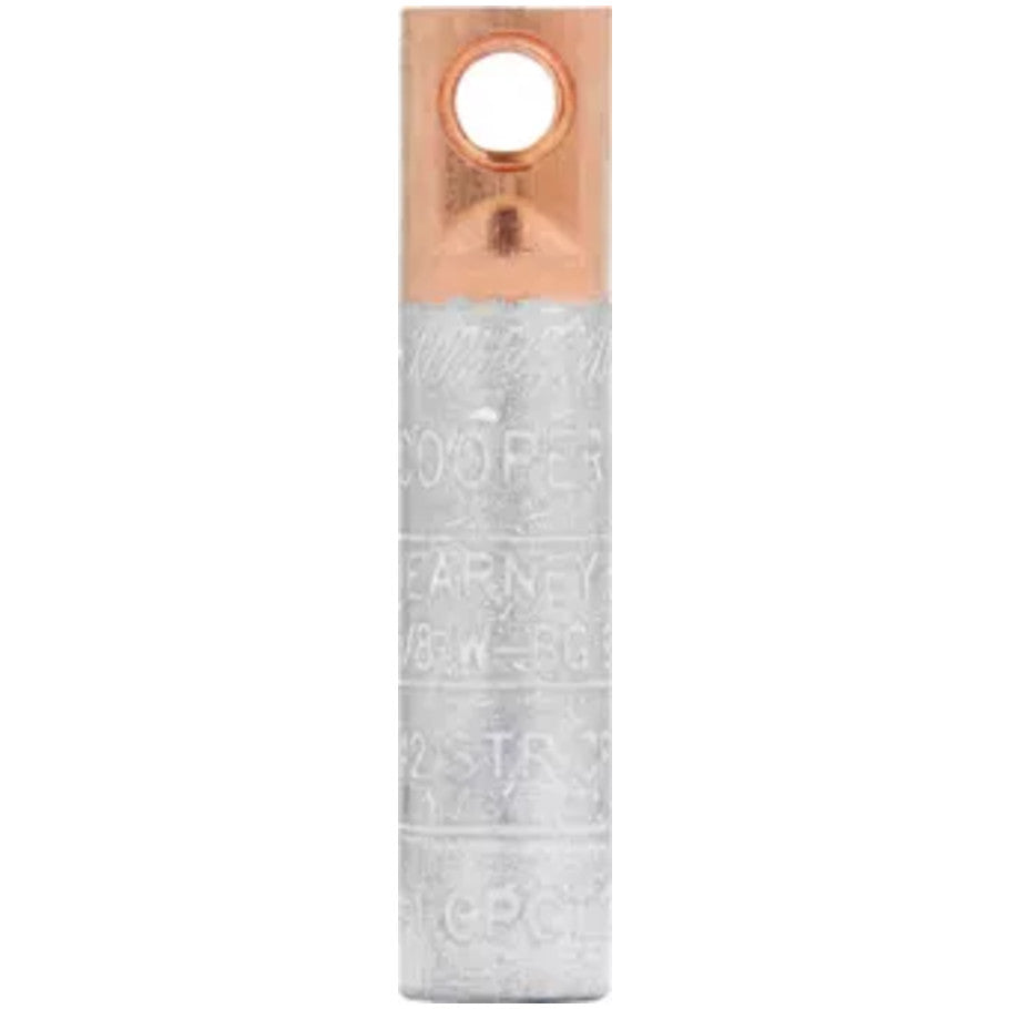 loadbreak elbow crimp connector, One-hole, Pad: Copper, Sleeve: Aluminum, Metallic gray and orange, Length: 2.88"