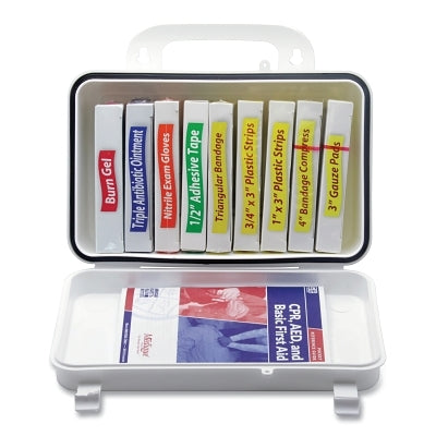 10 Unit Kit, On-The-Job Medical Emergencies, Plastic Case, Carry Handle