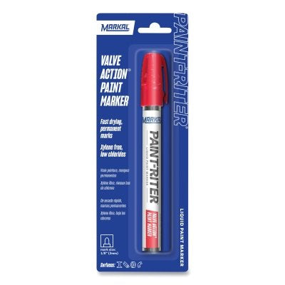 PAINT-RITER VALVE ACTION Paint Marker, Red, 1/8 in Tip, Medium