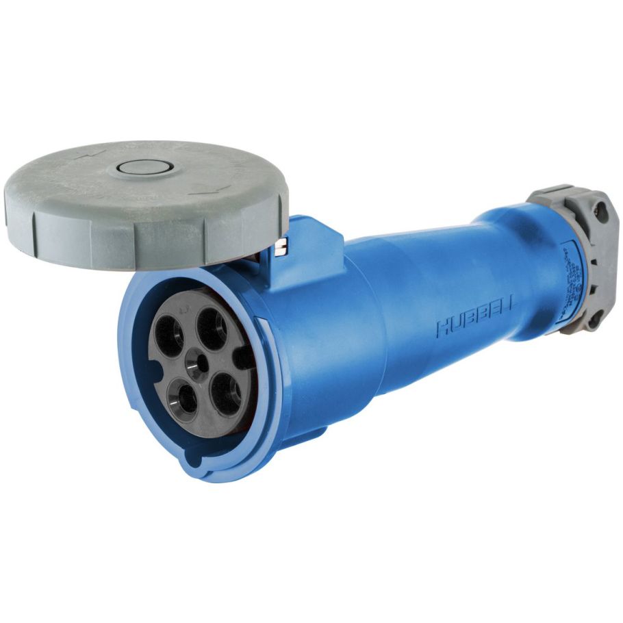 Watertight IEC Pin and Sleeve Connector Body, 20A, 3-Phase, 250V, 3P4W, Blue