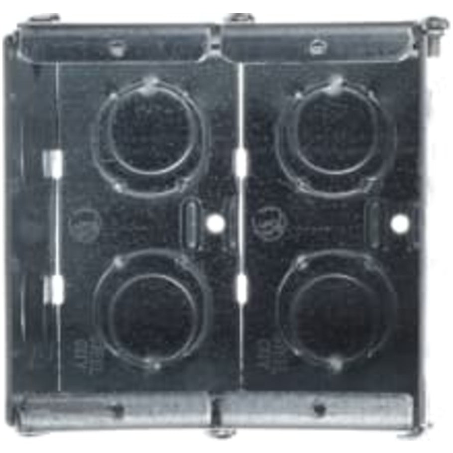 Steel City Masonry Box, Gangable, Steel, 3-1/2 in. D, 2-Gang, (16) 1/2 3/4 in. E Side KO, (4) 1/2 3/4 in. E Bottom KO