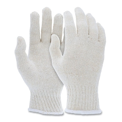 String Knit Gloves, Large, Hemmed, Regular Weight, Natural