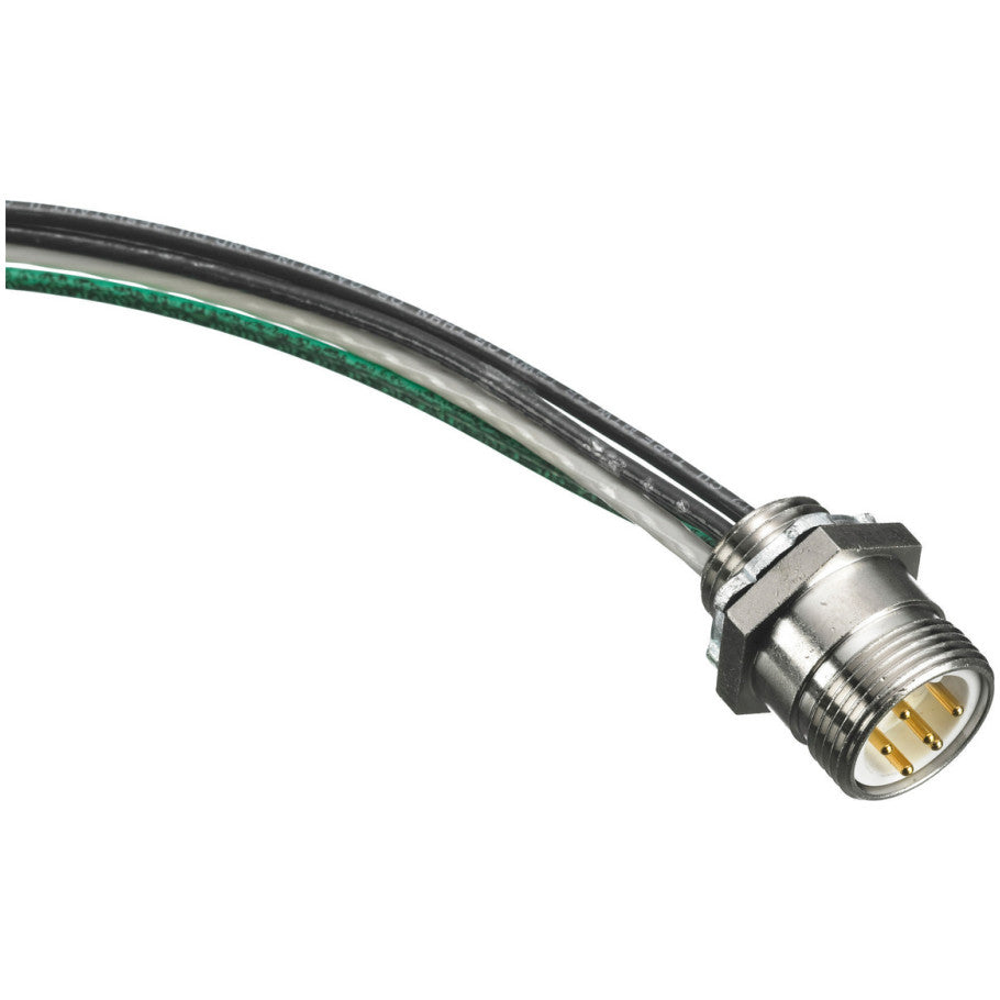 Male Receptacle, 20A, 600V ac, 4-Pole, 12 AWG, Composite, Gray, 5 L x 4 W x 1 in. H