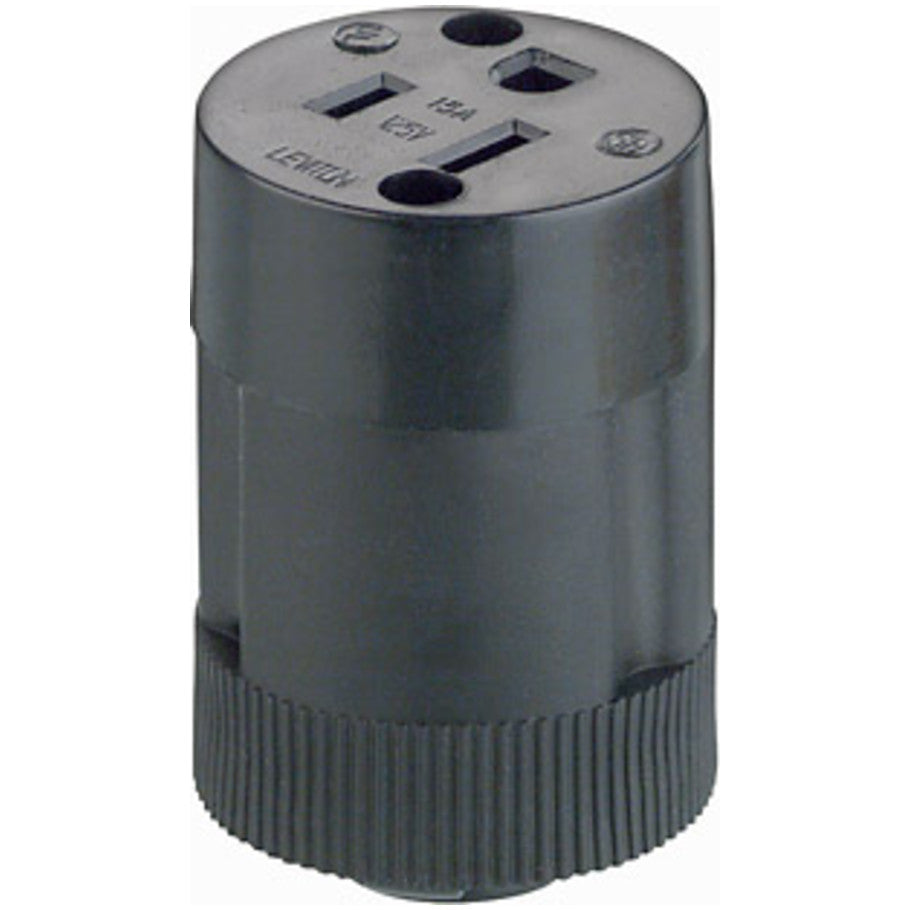 Straight Blade Connector, Residential Grade, 15A 125V, 2P3W, Black TPE Rubber