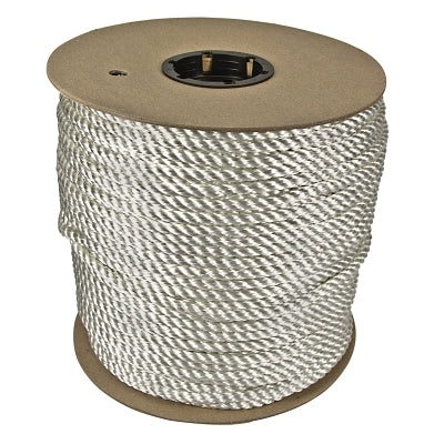 Twisted Nylon Ropes, 3/8 in x 100 ft, Nylon, White